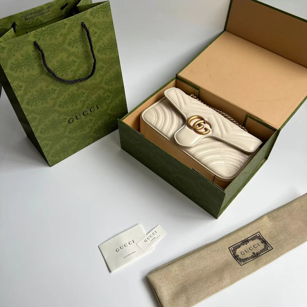 Bag Gucci Marmont Matelassê Beige Sml
