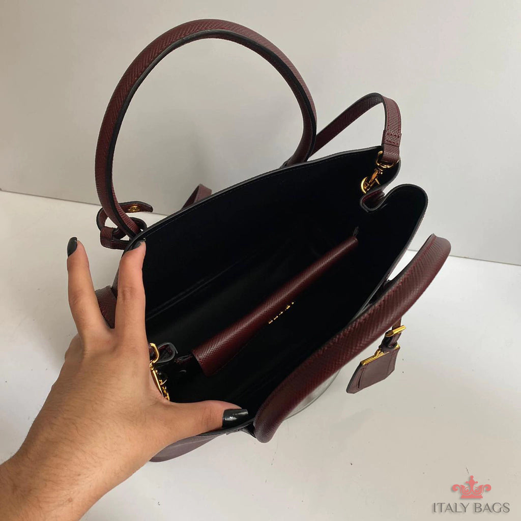 BAG PRADA BURGUNDY LEATHER ITALY