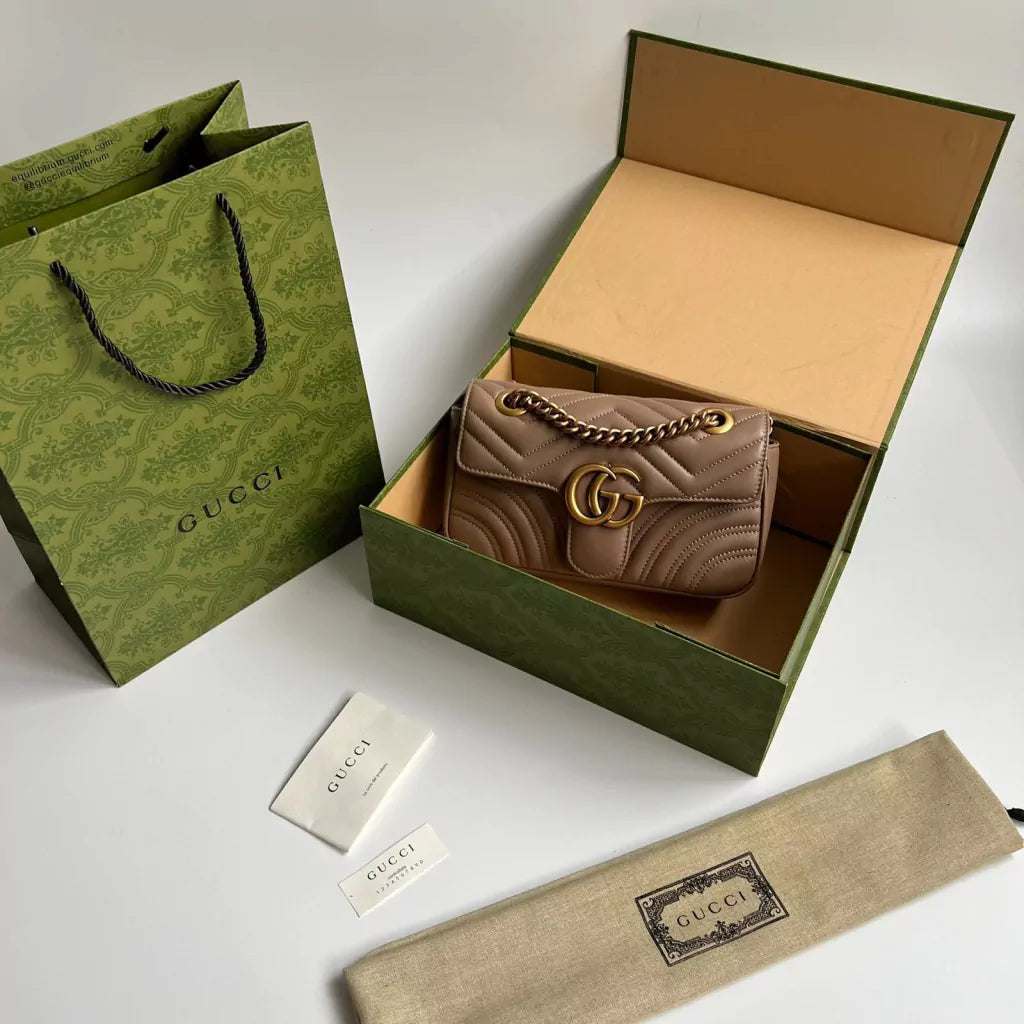 Bag Gucci Marmont Matelassê Brown Sml