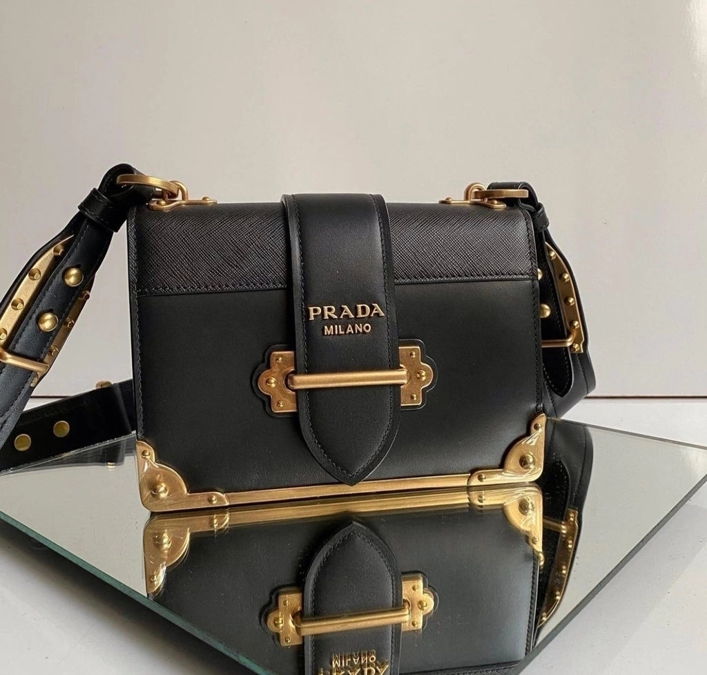 BAG PRADA ITALY BLACK AND GOLD
