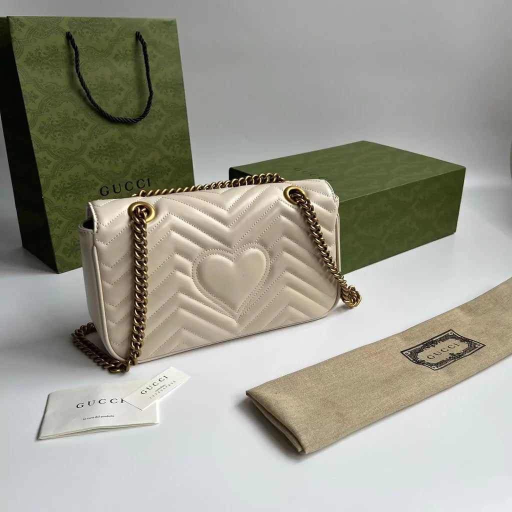 Bag Gucci Marmont Matelassê Beige Sml