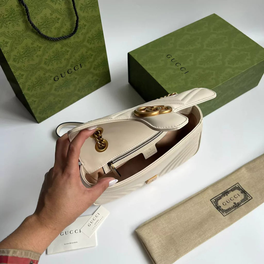 Bag Gucci Marmont Matelassê Beige Sml