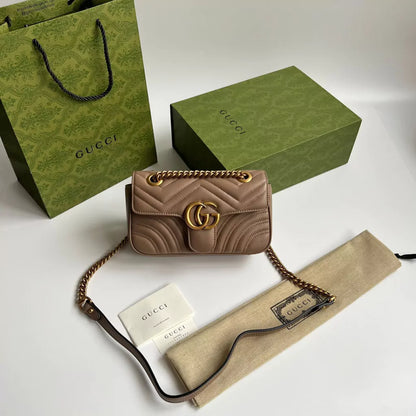 Bag Gucci Marmont Matelassê Brown Sml
