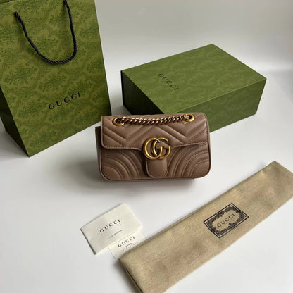 Bag Gucci Marmont Matelassê Brown Sml