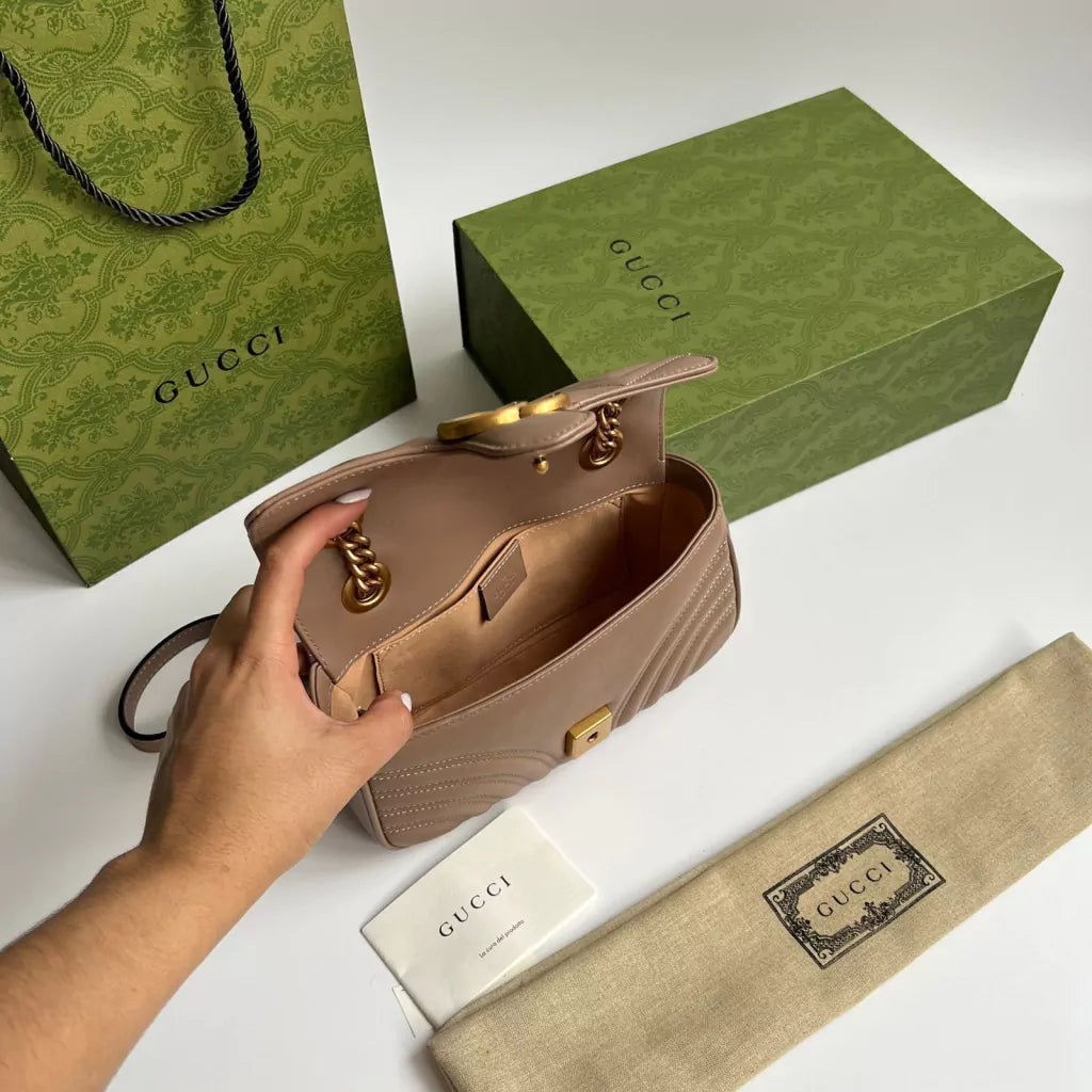 Bag Gucci Marmont Matelassê Brown Sml