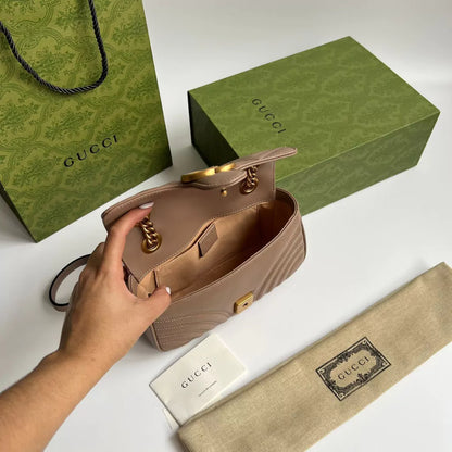 Bag Gucci Marmont Matelassê Brown Sml