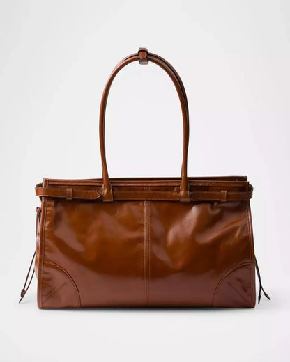 Bag Medium Bonnie Large Buckle Leather Shoulder Brown