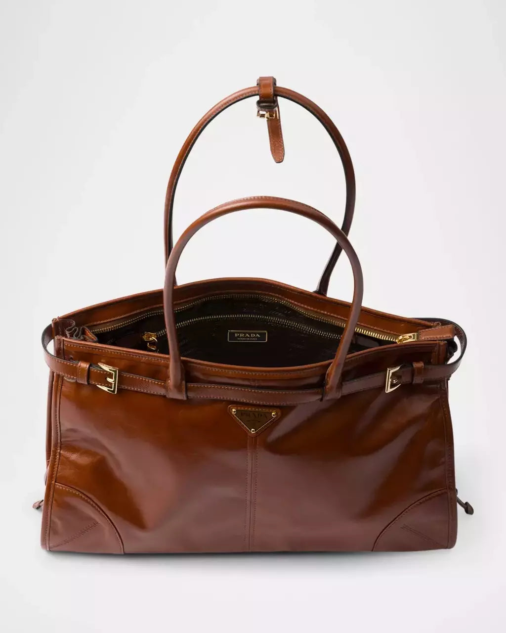 Bag Medium Bonnie Large Buckle Leather Shoulder Brown