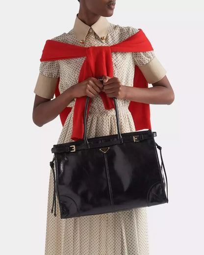 Bag Bonnie Buckle Leather Shoulder Bag Black