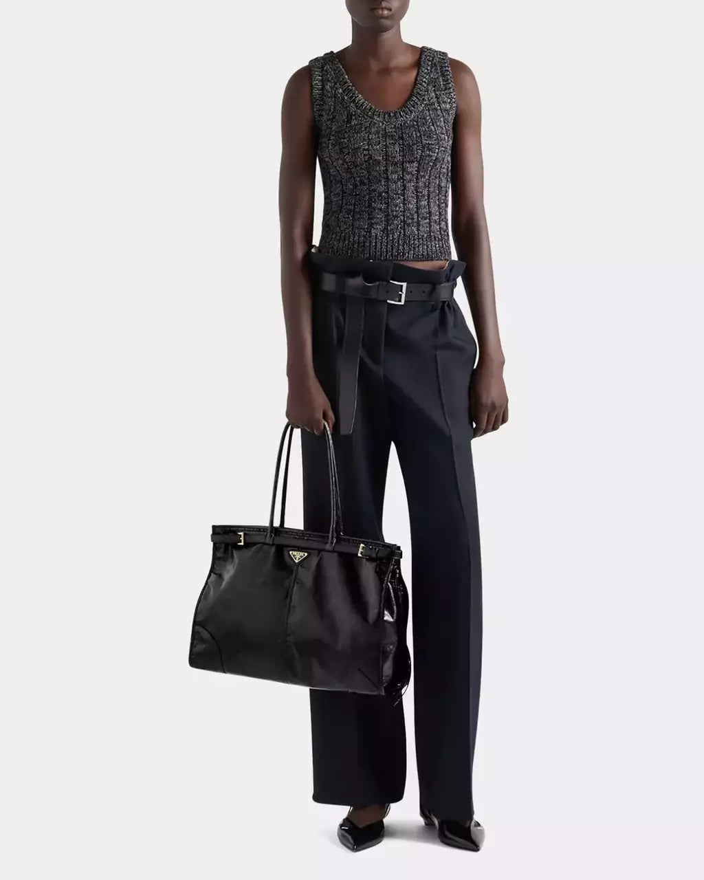 Bag Bonnie Buckle Leather Shoulder Bag Black