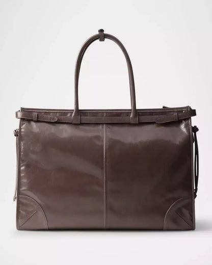 Bag Leather Tote Prada Brown