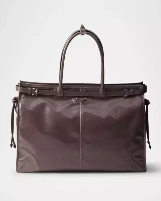 Bag Leather Tote Prada Brown
