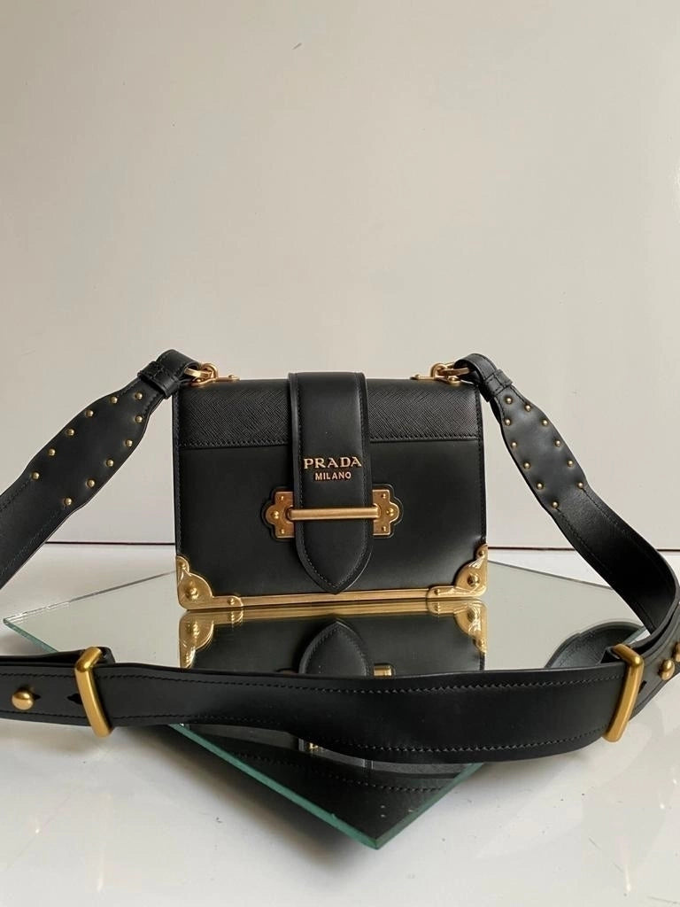 BAG PRADA ITALY BLACK AND GOLD
