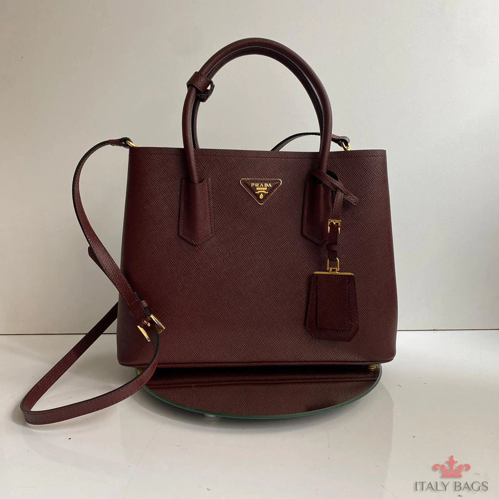 BAG PRADA BURGUNDY LEATHER ITALY
