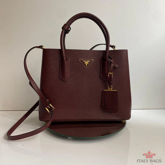 BAG PRADA BURGUNDY LEATHER ITALY